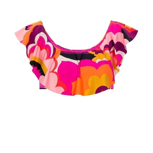Trina Turk Other - NWT-TRINA TURK-WOMEN'S FAN FAIRE OFF THE SHOULDER RUFFLE BANDEAU SWIM TOP-SIZE 6